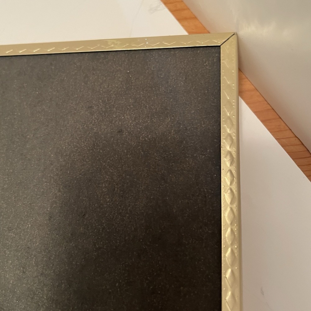 Vintage Gold Tone Metal Picture Frame 8x10Textured Border Tabletop Display MCM - Picture 6 of 6